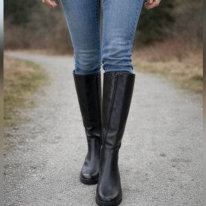 Sleek Black Knee-High Boots